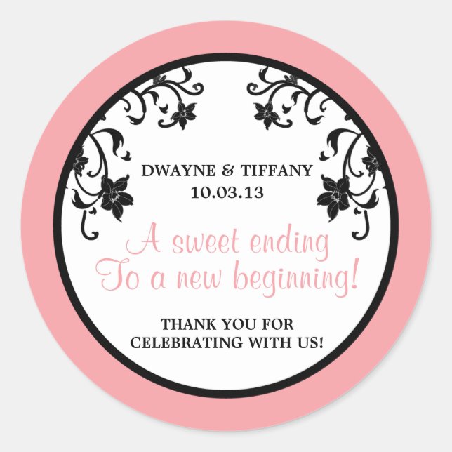 Adesivo Redondo O amor é doce - Flores (Frente)