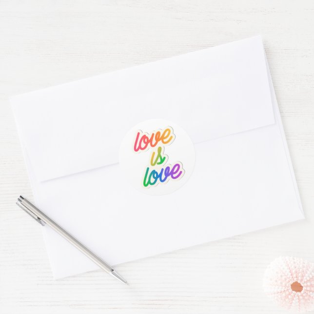 Adesivo Redondo O amor é LGBT (Envelope)