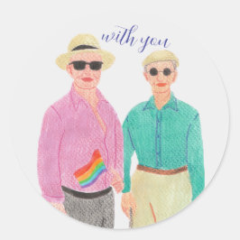 Adesivo Redondo O amor é o Dia de os namorados do Orgulho do Amor