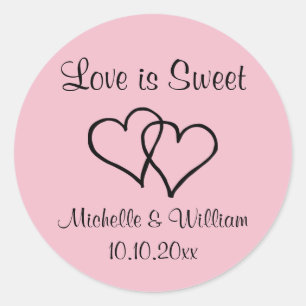 Adesivo Redondo O amor é o doce favor personalizado da festa de ca