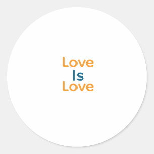 Adesivo Redondo O amor é o gay do orgulho cor azul laranja do LGBT