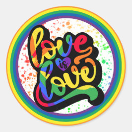 Adesivo Redondo O amor é o Love Pride Sticker, LGBTQ+ Sticker