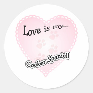 Adesivo Redondo O amor é o meu Cocker Spaniel - Sticker