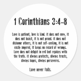 Adesivo Redondo O amor é paciente