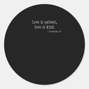 Adesivo Redondo O Amor É Paciente O Amor É Gentil Desenho De Fé Cr