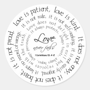 Adesivo Redondo O amor é Patient Black and White Round Sticker
