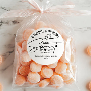 Adesivo Redondo O Amor Elegante É Um Casamento De Caligrafia Cardí