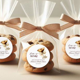 Adesivo Redondo O Amor Está Cozinhando Bow Espresso Martini Chá de