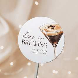 Adesivo Redondo O Amor Está Cozinhando Espresso Martini Chá de Noi