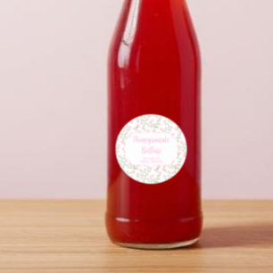 Adesivo Redondo O Amor Está em Flor Rosa Floral Coquetel Signature