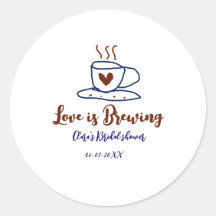 O amor está fervendo brown blue chá de noiva adici