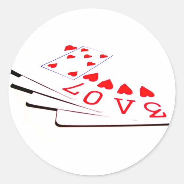 Adesivo Redondo O amor está nas cartas (Frente)