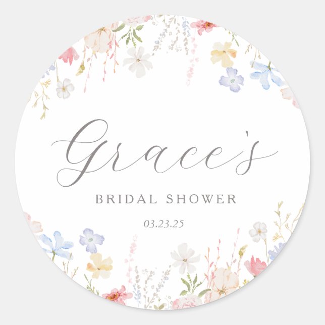 Adesivo Redondo O Amor Está No Bloom Chá de panela. (Frente)