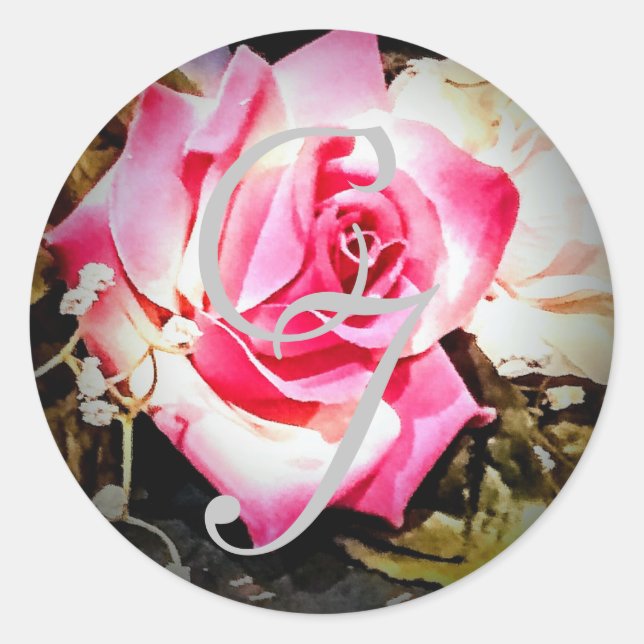 Adesivo Redondo O amor está no Bloom Rosa Wedker Sticker (Frente)