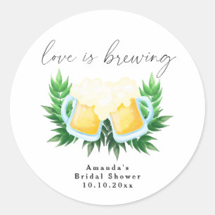Adesivo Redondo O amor está preparando o chá de panela da cerveja