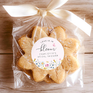 Adesivo Redondo O Amor Floral Rosa está em Flor