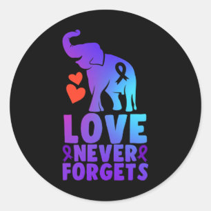 Adesivo Redondo O amor nunca esquece Heimerheimer Elefante 1
