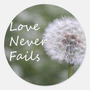 Adesivo Redondo O Amor Nunca Falha Dandelion1 Coríntios 13