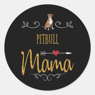 Adesivo Redondo O amor Pitbull tanto à mamãe