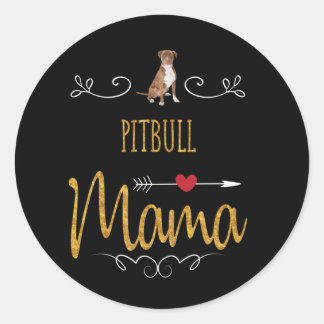 Adesivo Redondo O amor Pitbull tanto à mamãe