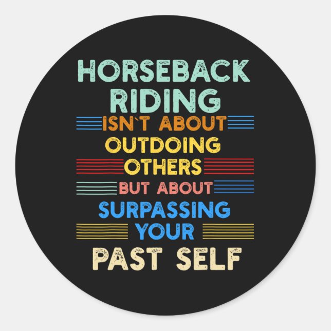 Adesivo Redondo O Anel Horseback Está A Superar O Seu Passado Auto (Frente)