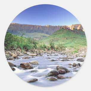 Adesivo Redondo O Anfiteatro E O Rio Tugela Em Drakensberg