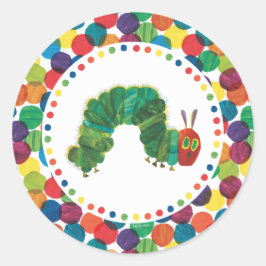 Adesivo Redondo O Aniversário da Lagartinha Muito Comilona