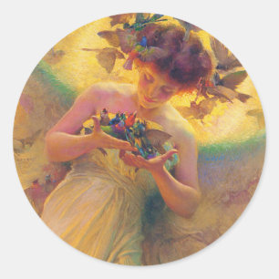 Adesivo Redondo O anjo das aves