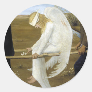 Adesivo Redondo O Anjo Ferido (detalhe)