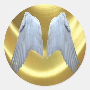 Adesivo Redondo O anjo voa o ouro
