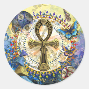 Adesivo Redondo O Ankh