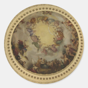 Adesivo Redondo O Apotheosis do Capitólio de Washington Rotunda