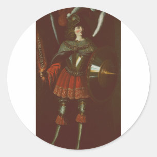 Adesivo Redondo O Arcanjo Miguel por Francisco de Zurbarán Arte