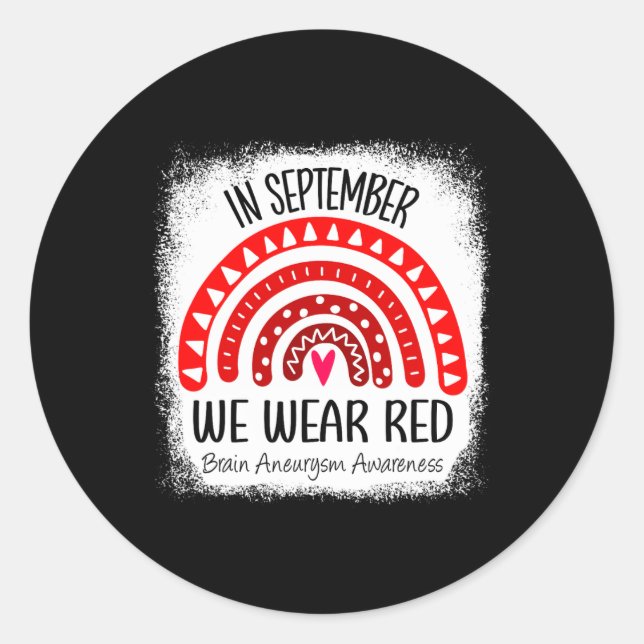 Adesivo Redondo O Arco-Íris Em Setembro Veste Aneurismo Do Cérebro (Frente)