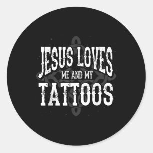 Adesivo Redondo O Artista Da Tatuagem Cristã Que Jesus Me Ama E