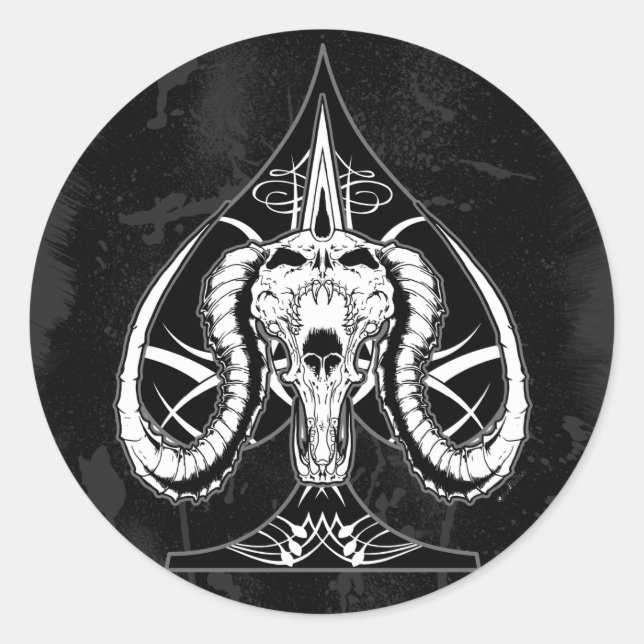 Adesivo Redondo O Ás das Espadas (Frente)