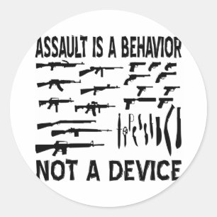 Adesivo Redondo O Assault É Um Comportamento Que Não É Um Dispo