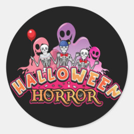 Adesivo Redondo O Assustador do Halloween provoca horror