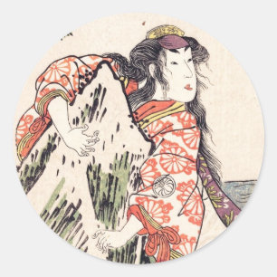 Adesivo Redondo O ator Segawa Kikunojo III em um papel feminino