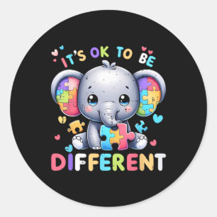 Adesivo Redondo O Autismo De Elefante Bonito Está Bem Para Ser Dif