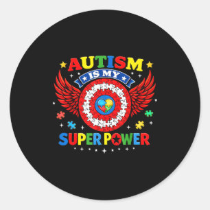 Adesivo Redondo O autismo é superpoder conscientização do autismo