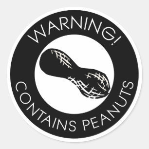 Adesivo Redondo O aviso preto e branco contem o símbolo dos