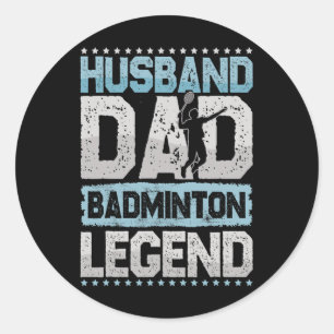 Adesivo Redondo O Badminton lê o Badminto do Tartaruga Retro