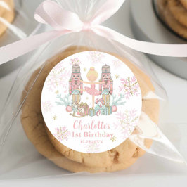 Adesivo Redondo O Balé Nutcracker pingue-se pelo primeiro aniversa