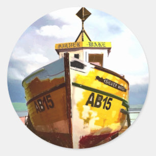 ADESIVO REDONDO O BARCO DE PESCA VELHO
