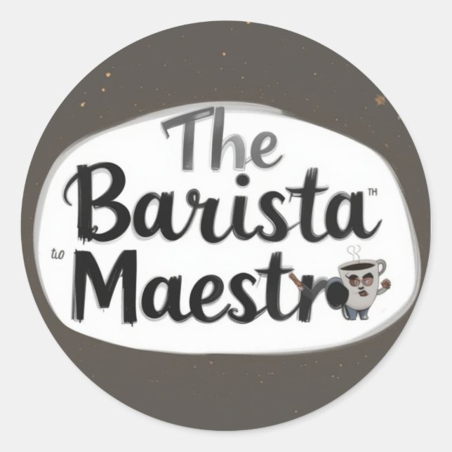Adesivo Redondo O Barista Maestro (Frente)