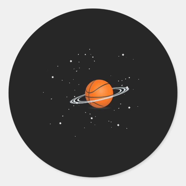 Adesivo Redondo O basquete adora o espaço para jogadores de basque (Frente)