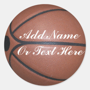 ADESIVO REDONDO O BASQUETEBOL ADICIONA SEU NAME-STICKER