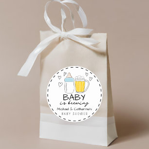 Adesivo Redondo O Bebê Está A Criar Chá de fraldas De Vidro De Cer