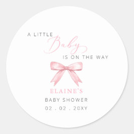 Adesivo Redondo O bebê está no caminho do Chá de fraldas de Arco r